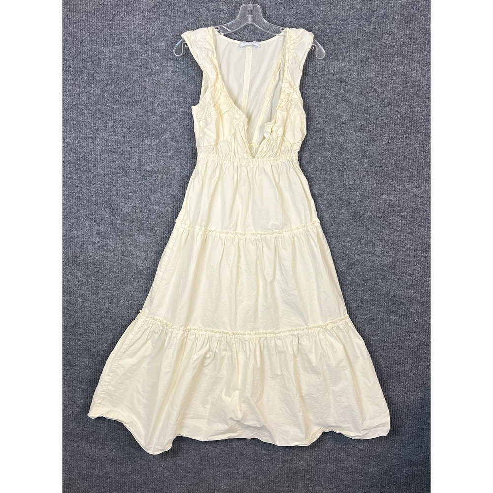 Derek Lam 10 Crosby x RTR Tiered V Neck Dress Size 4 Cream Sleeveless Bohemian